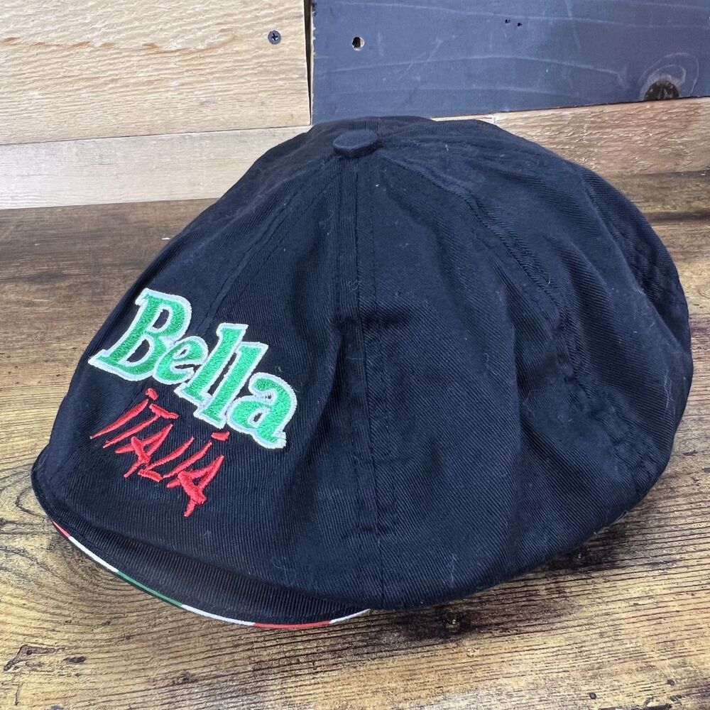 Bella Italia Flat Cap Taste of Italy Adjustable Hat Cap with Button